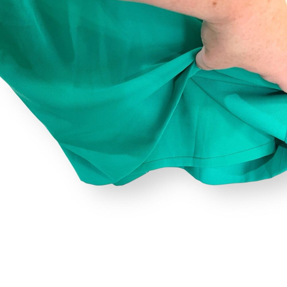 J. Crew Teal Green Pleated Sheath Dress Size 6P Cap Sleeve Modest Business - Picture 6 of 14